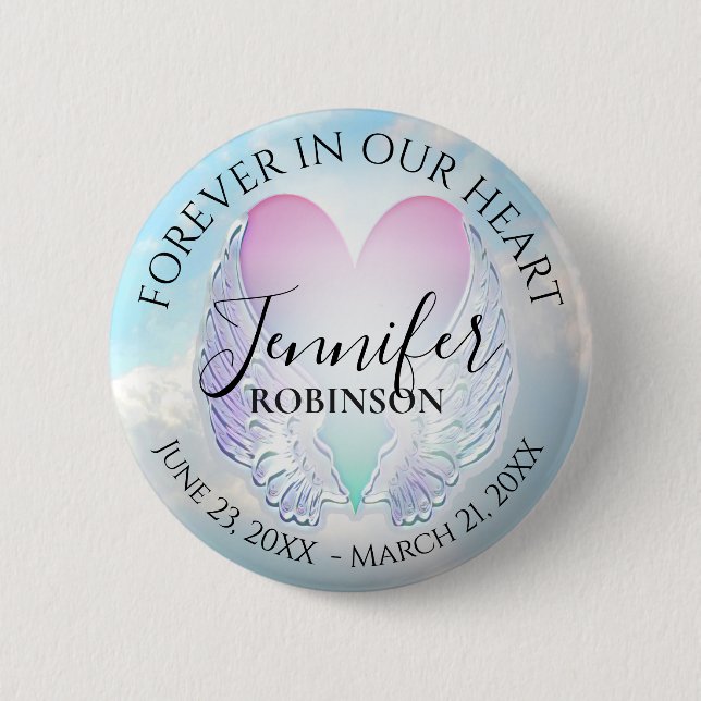 Add Name Custom Memorial 6 Cm Round Badge (Front)