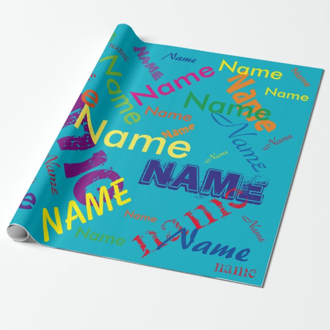 Add Name Custom Wrapping Paper (Unrolled)