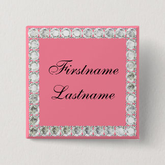 Add name-customisable diamond 15 cm square badge
