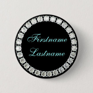 Add name-customisable diamond 6 cm round badge