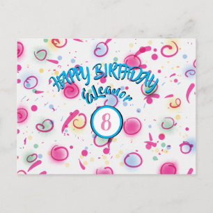 ADD NAME & CUSTOMIZE YEAR ON  HAPPY BIRTHDAY POSTCARD