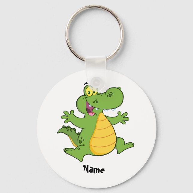 Add name DRAGON cartoon Kids Key Ring (Front)