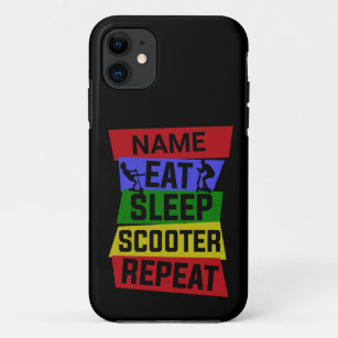 Add Name Eat Sleep Scooter Repeat   Case-Mate iPhone Case