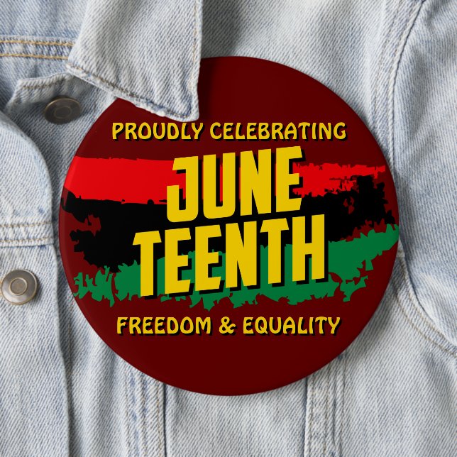 Add Name Edit Text Celebrating Juneteenth Freedom  6 Cm Round Badge (In Situ)