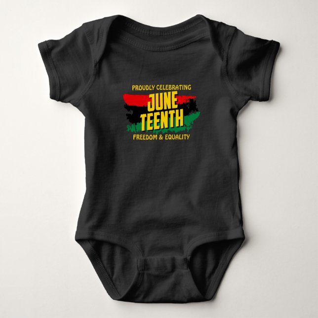 Add Name Edit Text Celebrating Juneteenth Freedom  Baby Bodysuit (Front)