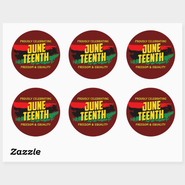 Add Name Edit Text Celebrating Juneteenth Freedom  Classic Round Sticker (Sheet)