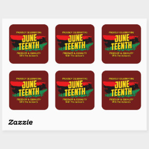 Add Name Edit Text Celebrating Juneteenth Freedom Square Sticker