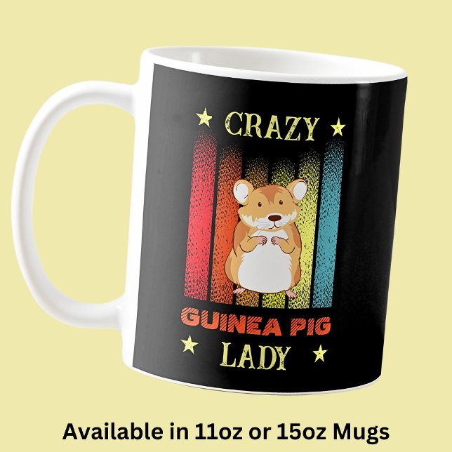 Add Name Edit Text Crazy Guinea Pig Lady Coffee Mug (Creator Uploaded)