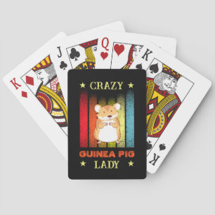 Add Name Edit Text Crazy Guinea Pig Lady Playing Cards