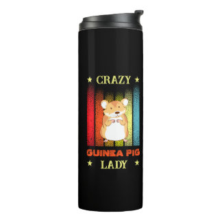 Add Name Edit Text Crazy Guinea Pig Lady  Thermal Tumbler