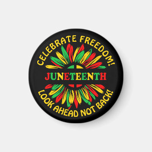 Add Name Edit Text Juneteenth Sunflower & Slogans Magnet