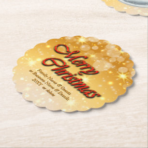 Add Name Edit Text Matching Christmas Paper Coaster
