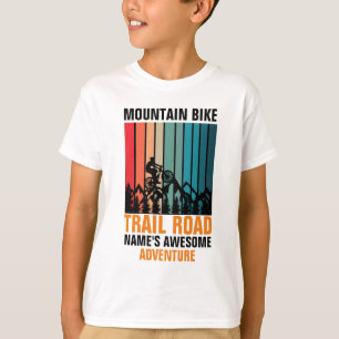 Add Name Edit Text Mountain Bike Trail Adventure T-Shirt