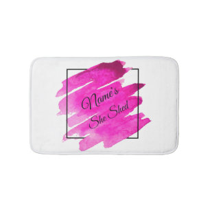 Add Name Edit Text She Shed Mauve Brush Stroke Bath Mat