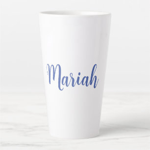 Add Name Elegant Creative Classical Blue White Latte Mug