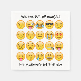 Add Name - Emoji Birthday Party Personalised Napkin