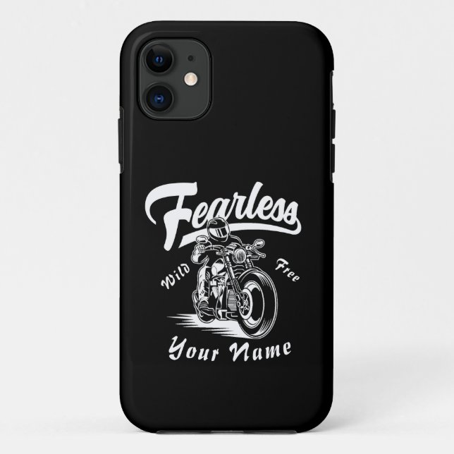 Add Name Fearless Wild Free Motorcycle  Case-Mate iPhone Case (Back)