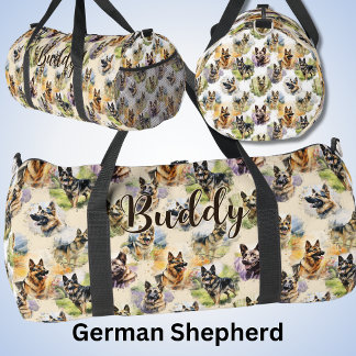 Add Name, German Shepherd  Duffle Bag