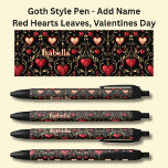 Add Name, Goth Gothic Red Valentines Hearts  Leaf Black Ink Pen<br><div class="desc">Add the Name,    Change to your own details. See my store for lots more great Pens</div>