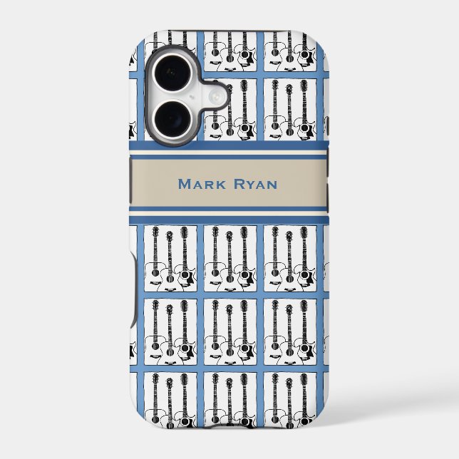 add name guitars music pattern (Back)
