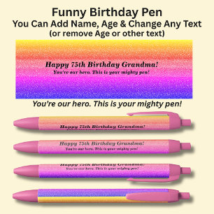 Add Name, Happy Birthday & from Grandkids Pen