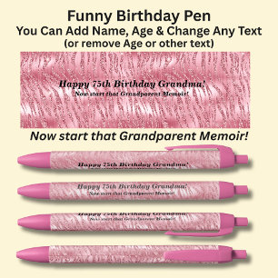 Add Name, Happy Birthday, Now start that Memoir Black Ink Pen