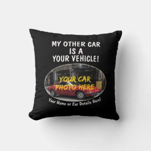 Add Name, His Car Photo, Text, My Other Car Is A Cushion