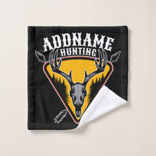 ADD NAME Hunter Elk Skull Big Antlers Deer Hunting Bath Towel Set