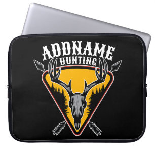 ADD NAME Hunter Elk Skull Big Antlers Deer Hunting Laptop Sleeve