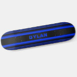 Add Name Initials Blue Stripes Black Textured Look Skateboard<br><div class="desc">Add any name or initials you want on this great design - See my store for lots more personalised skateboard designs and Skateboard T-Shirts,  Hoodies,  Backpacks,  Blankets and more.</div>
