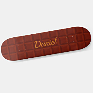 Add Name Initials  Brown Cushion Squares  Skateboard