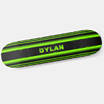 Add Name Initials Green Stripe Black Textured Look Skateboard<br><div class="desc">Add any name or initials you want on this great design - See my store for lots more personalised skateboard designs and Skateboard T-Shirts,  Hoodies,  Backpacks,  Blankets and more.</div>