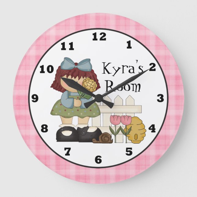 Add Name Kids room wall clock (Front)
