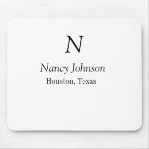 Add name letter name address City place add text Mouse Mat