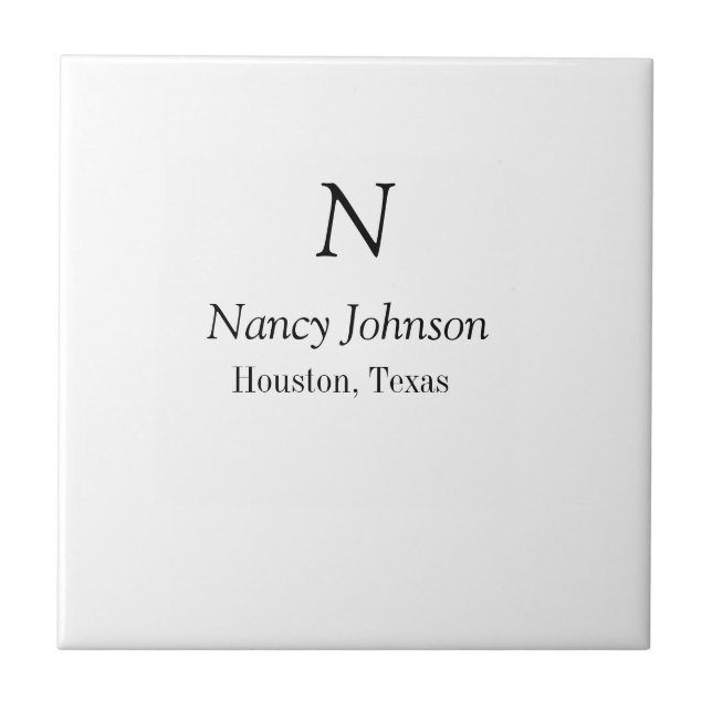 Add name letter name address City place add text Tile (Front)