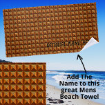 Add Name, Metallic Block Waffle Effect Look Brown Beach Towel<br><div class="desc">Waffle Metallic Look Pattern - - see my store for lots more great designs.</div>
