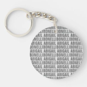 Add name minimalist bold modern grey chic key ring
