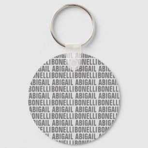 Add name minimalist bold modern grey chic key ring
