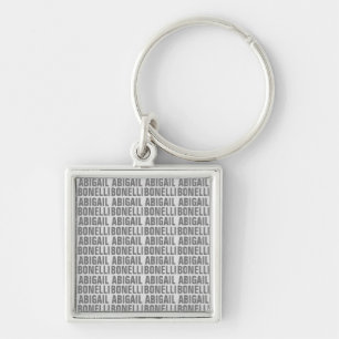Add name minimalist bold modern grey chic key ring