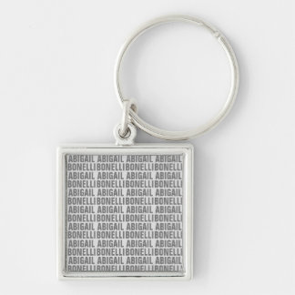 Add name minimalist bold modern grey chic key ring