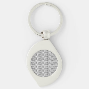 Add name minimalist bold modern grey chic key ring
