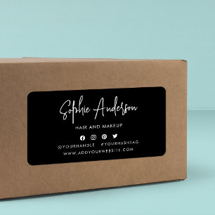 Add Name Modern Script Social Media Custom Colour Label