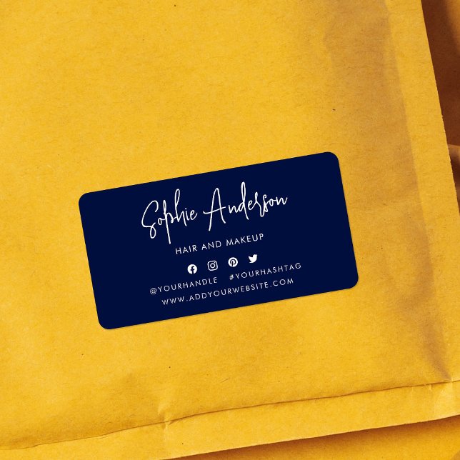Add Name Modern Script Social Media Custom Colour Label (Creator Uploaded)