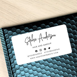 Add Name Modern Script Social Media Label