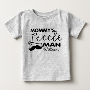 Add Name Mummy's Little Man Baby T-Shirt