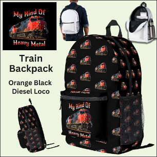 Add Name - My Kind Of Heavy Metal Diesel Loco      Printed Backpack