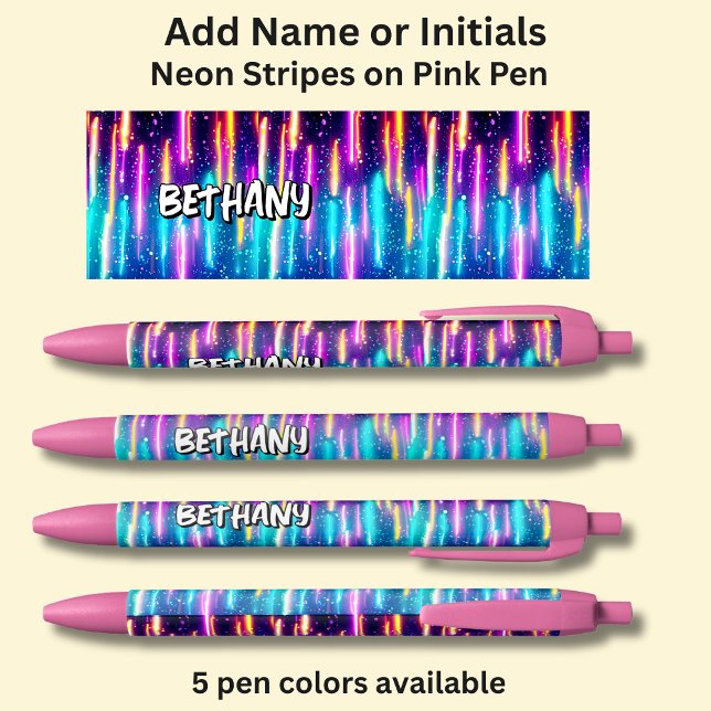 Add Name, on Neon Rain  Black Ink Pen (Creator Uploaded)