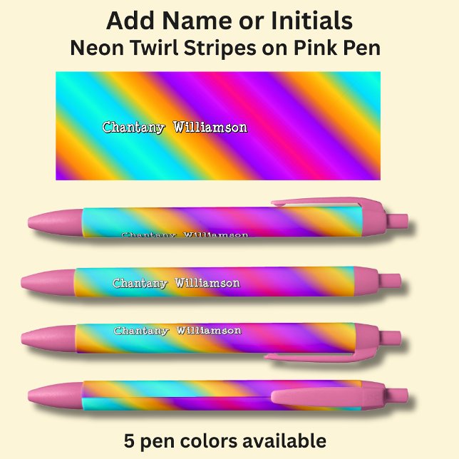 Add Name, on Neon twirl Black Ink Pen (Creator Uploaded)