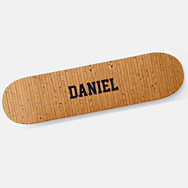 Add Name or Initials Wood Wooden Planks Skateboard (Creator Uploaded)