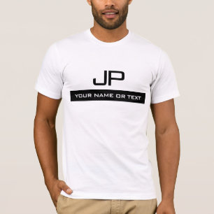 Add Name Or Text Elegant Monogram Men's Modern T-Shirt